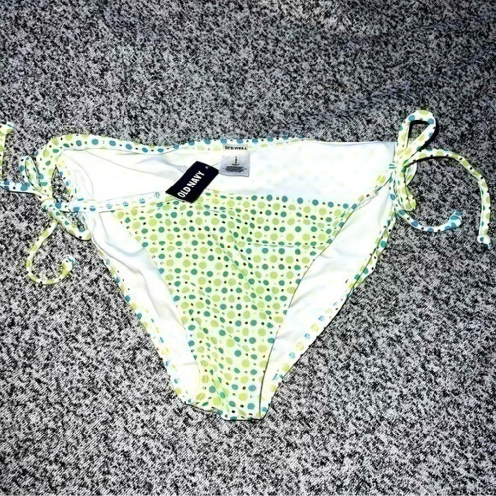 Bikini Bottoms White Teal and Green Large from Old Navy